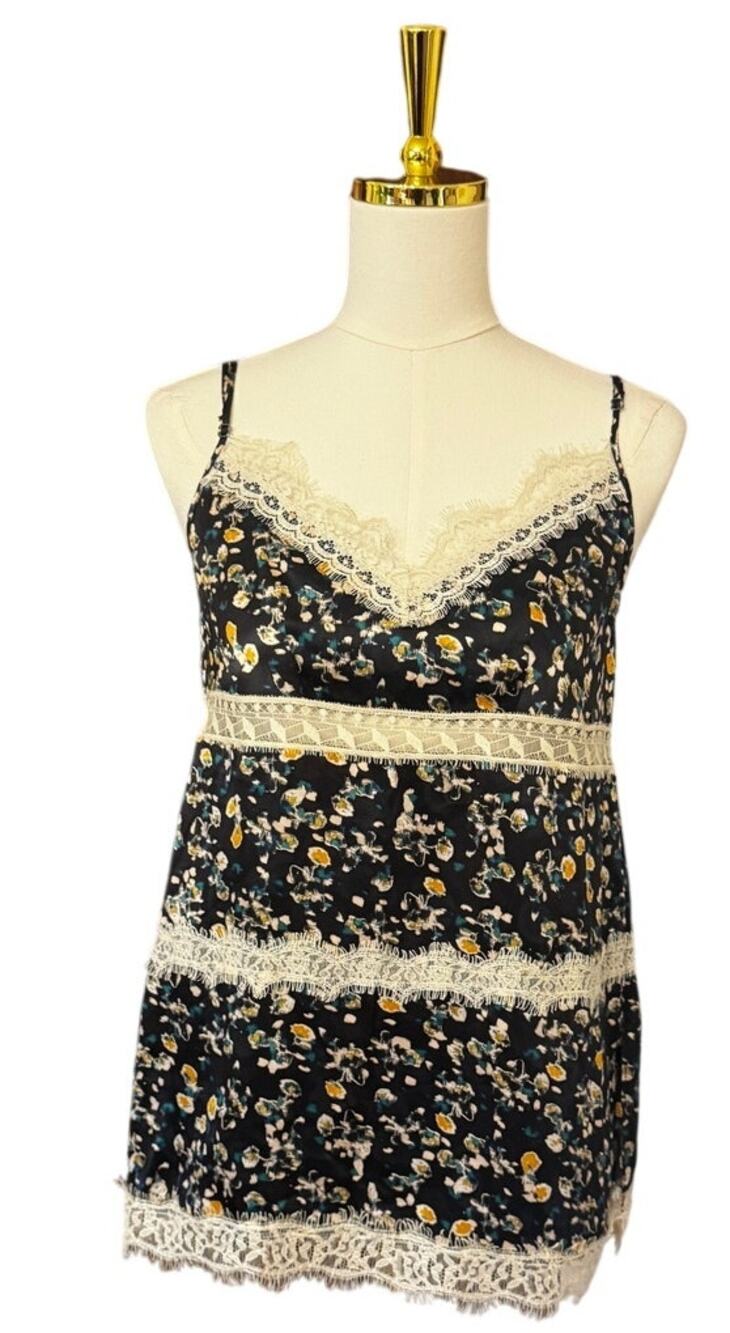 Dorothee Schumacher Spaghetti Strap Floral Silk Lace Cami Top NWT Size 2
